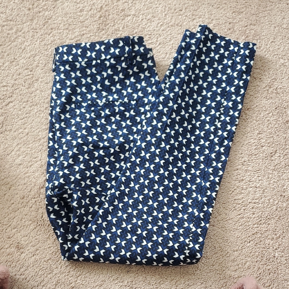H&M Stylish Blue Patterned Pants